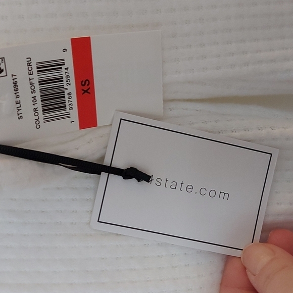 NWT 1.State Lightweight Crisscross Neckline Top Soft Ecru Size XS - Picture 5 of 7